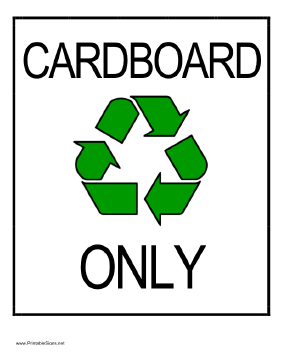 Recycle Only Sign Printable