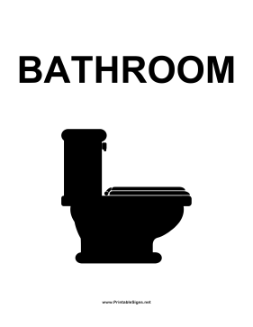 Printable Toilet Bathroom Sign