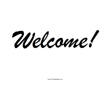 Printable Welcome Sign