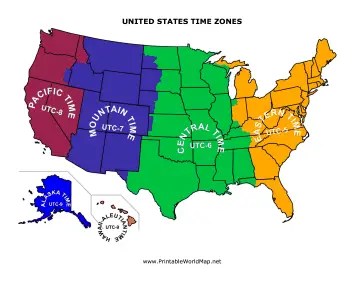Usa Time Zones Map