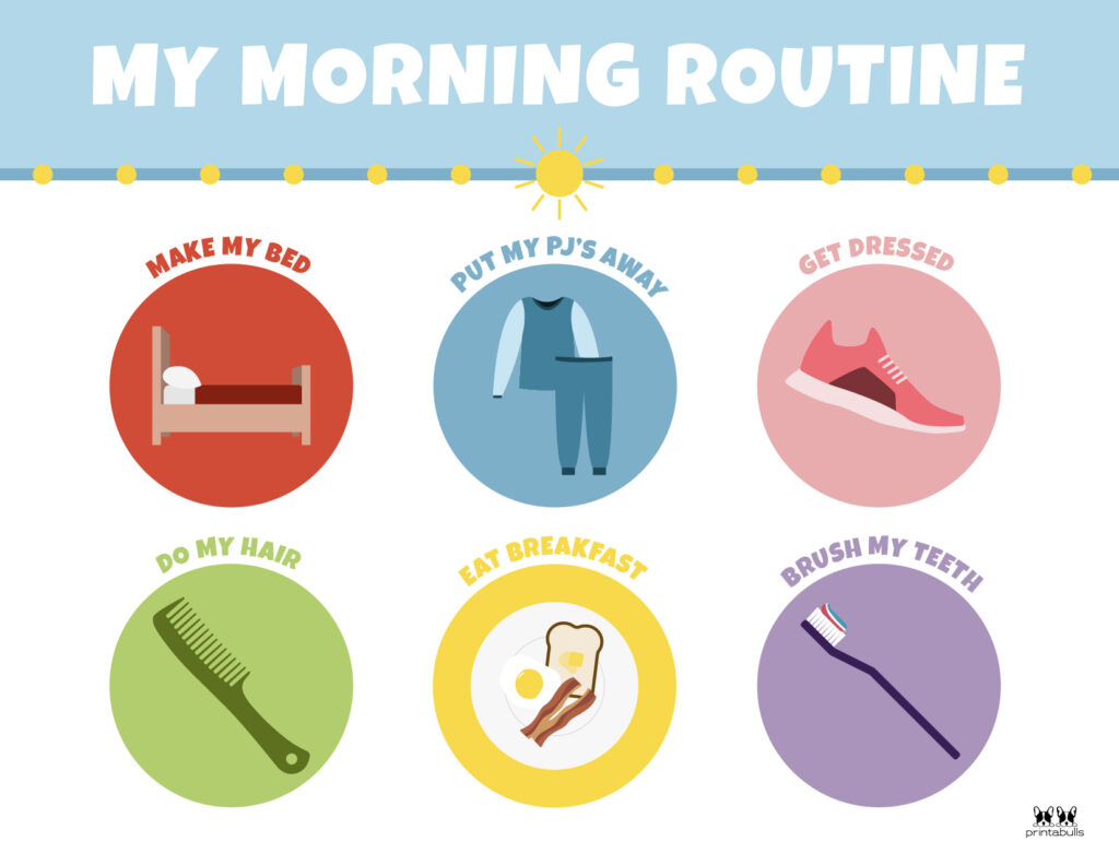 Morning Routine Charts 15 Free Printables Printabulls