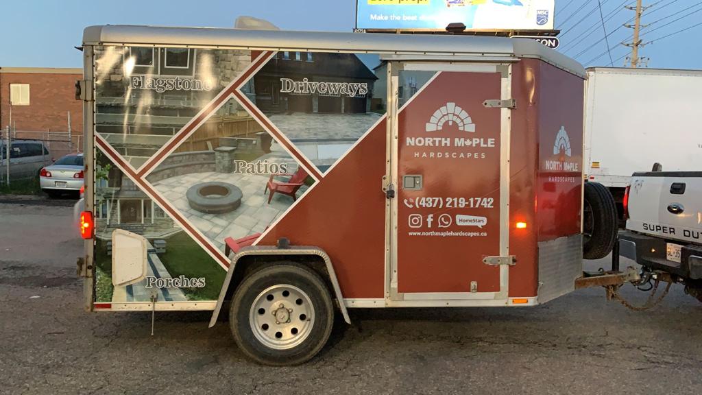 North Maple Enclosed Trailer Full Vinyl Wrap Printam