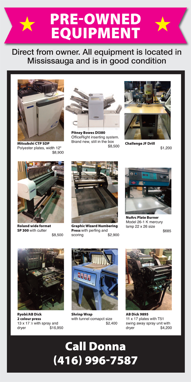 Print Equipment Canada The online market for buying and selling Used