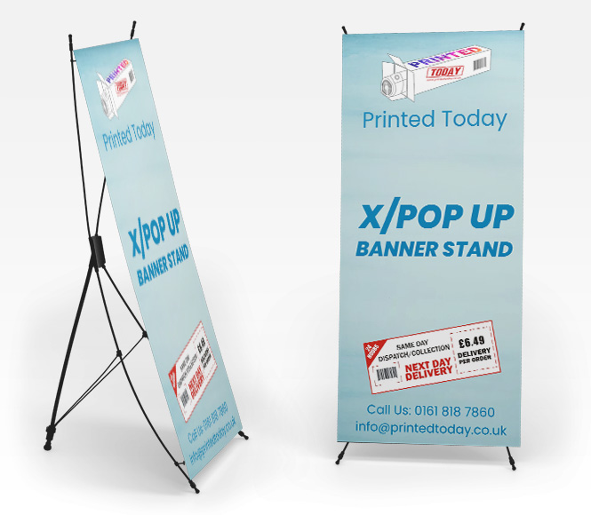 X/Pop up Banner Stand Printed Today 72 Hours Home Delivery