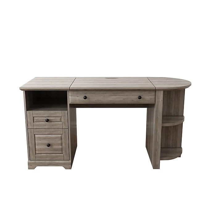 Homenations Lake Shore 6"30"H Writing Lift Desk, Washed Gray (SHOF