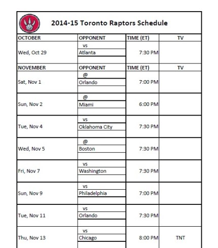 Toronto Raptors - PrinterFriendly