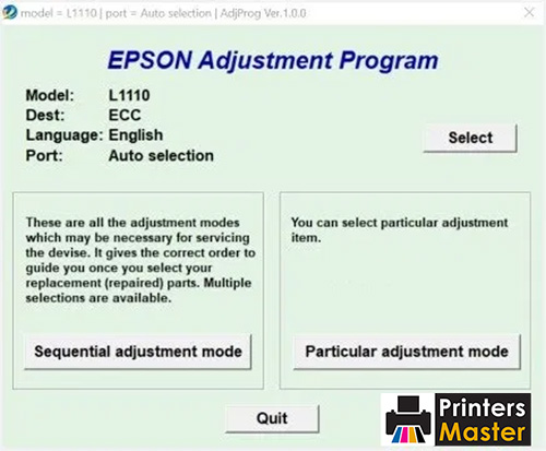 resetter epson l1110 free