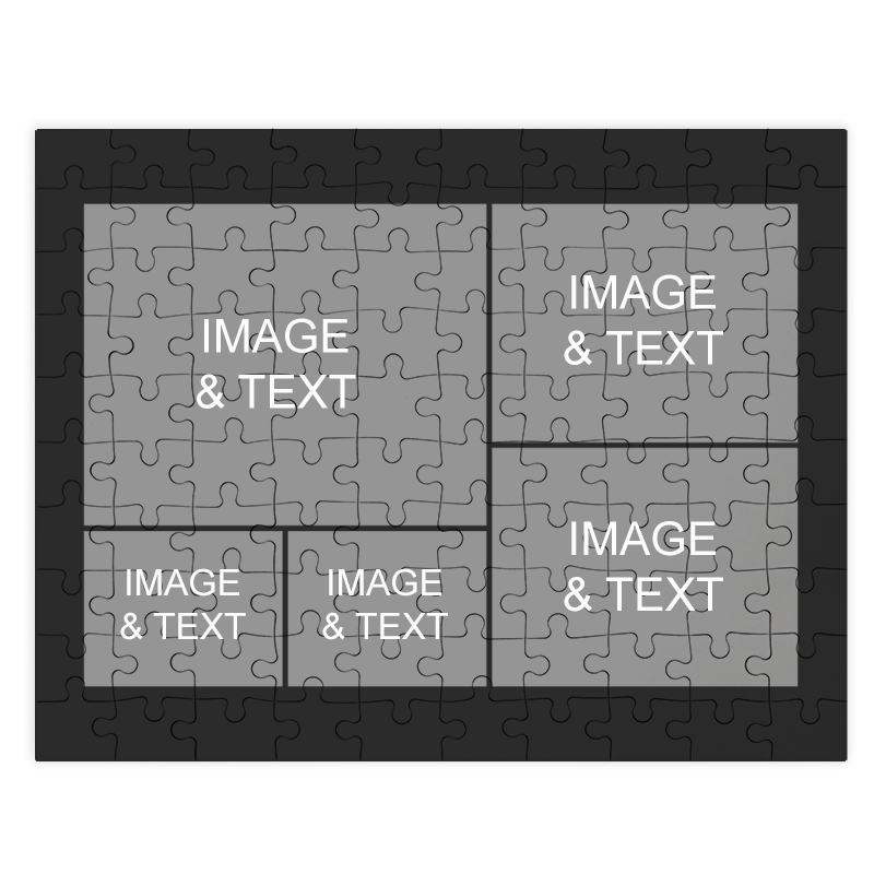 Personalized Black 5 Collage Photo Puzzle