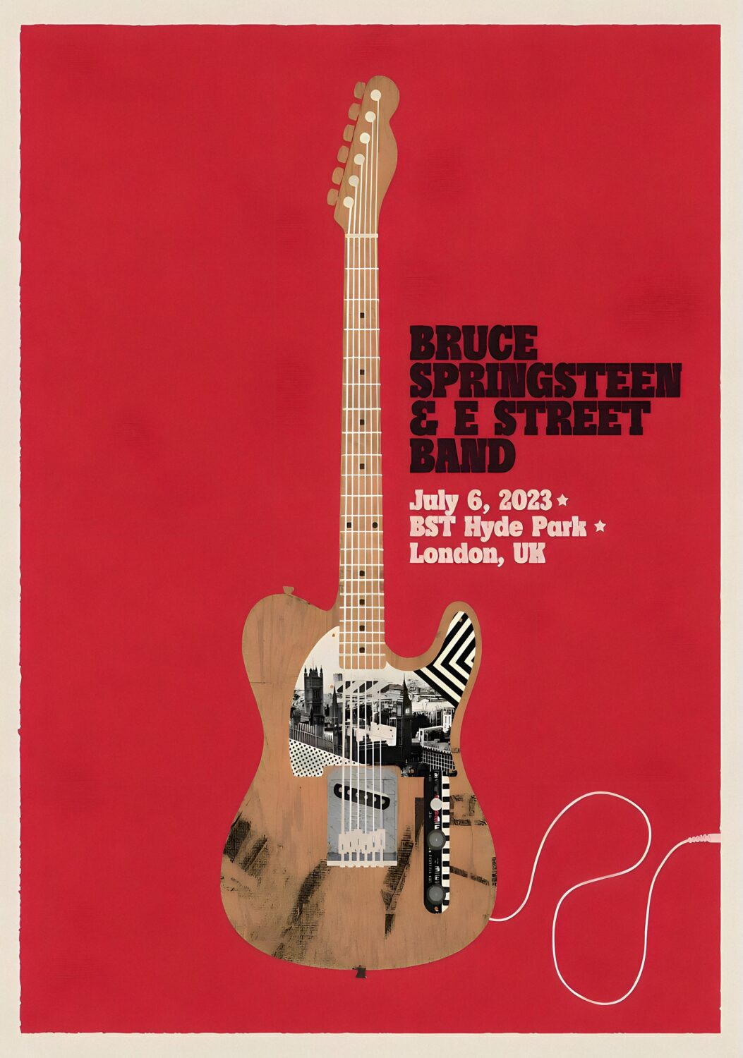 BRUCE SPRINGSTEEN & E Street Band Tour Hyde Park Poster