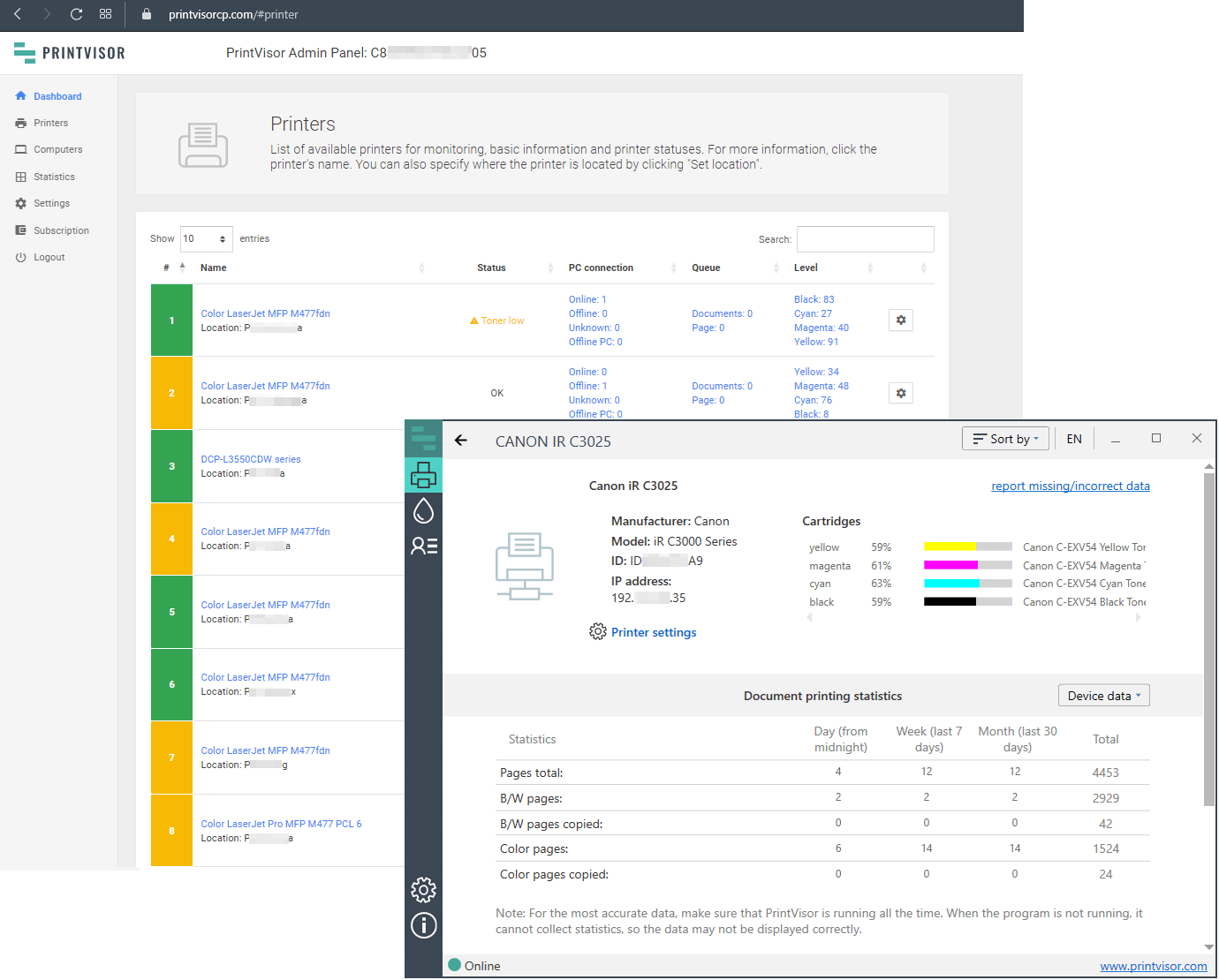 Monitor Printer Usage in the Office PrintVisor