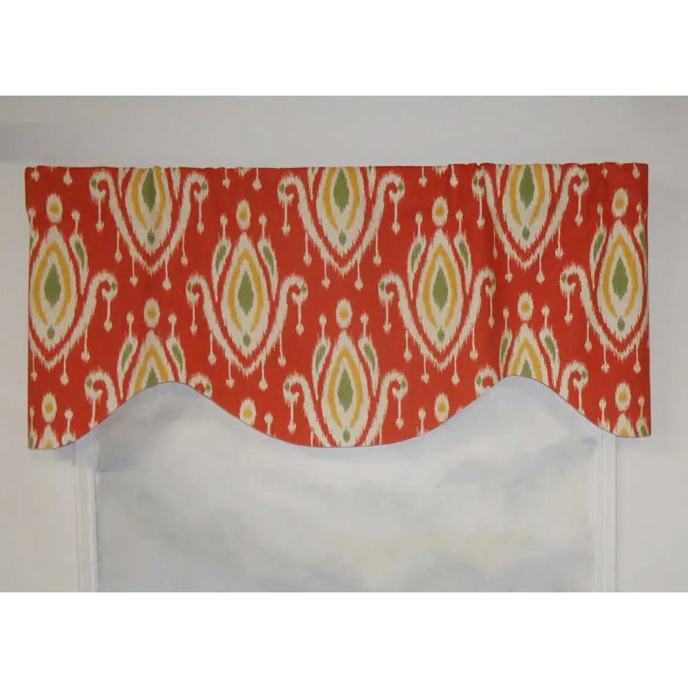 Surat Orange/Red Contemporary Ikat Valance Priority Window Valances
