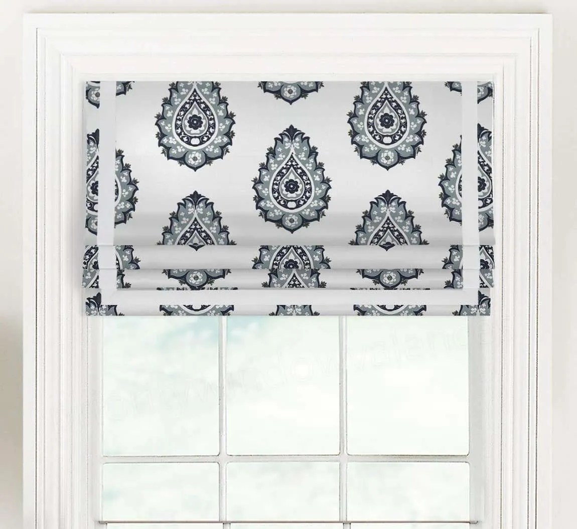Damask (Floral Medallion Print) Faux Roman Shade Valance PWV