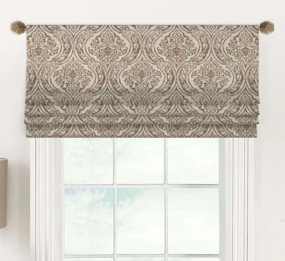 Marsala (Mediterranean Floral Medallion) Faux Roman Shade Valance