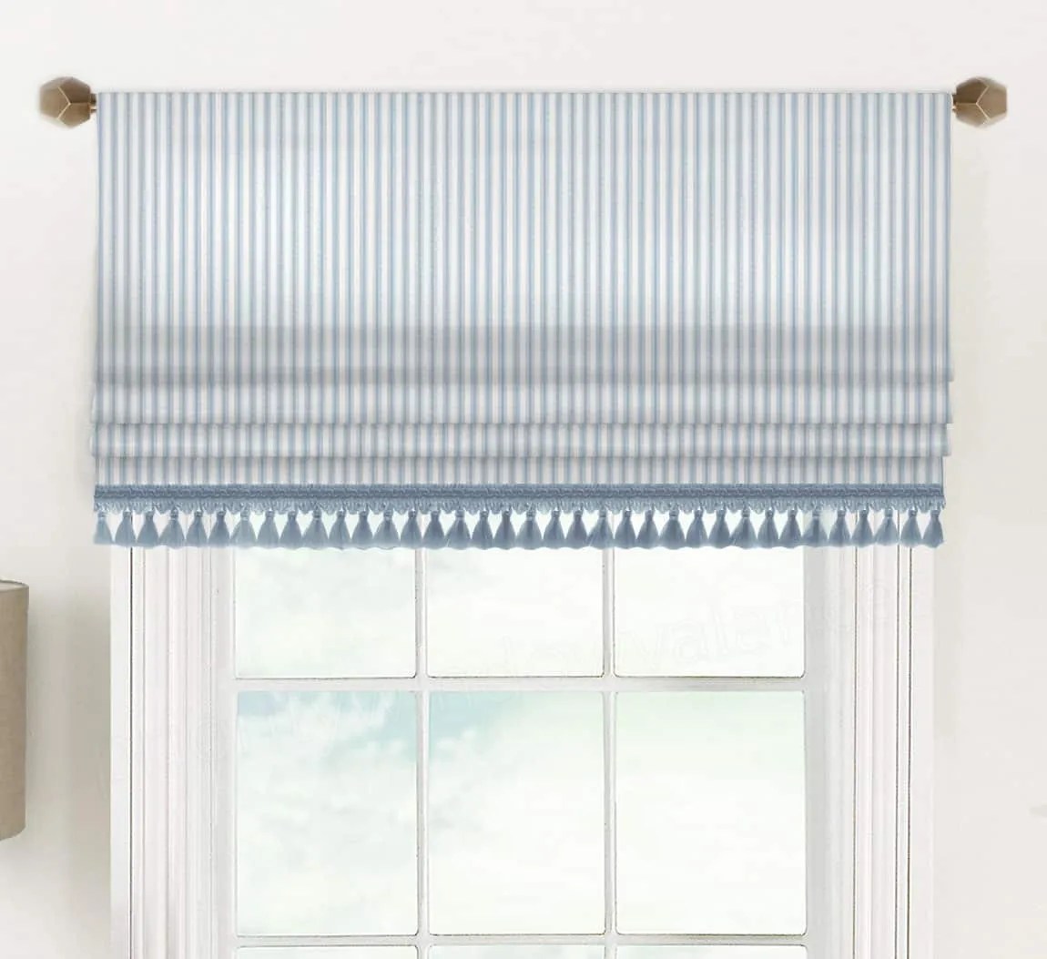 Classic (Country Ticking Stripe) Faux Roman Shade Valance