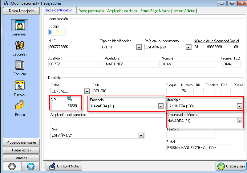 Generación de partes Delta de accidentes de trabajo Prisma 2.0