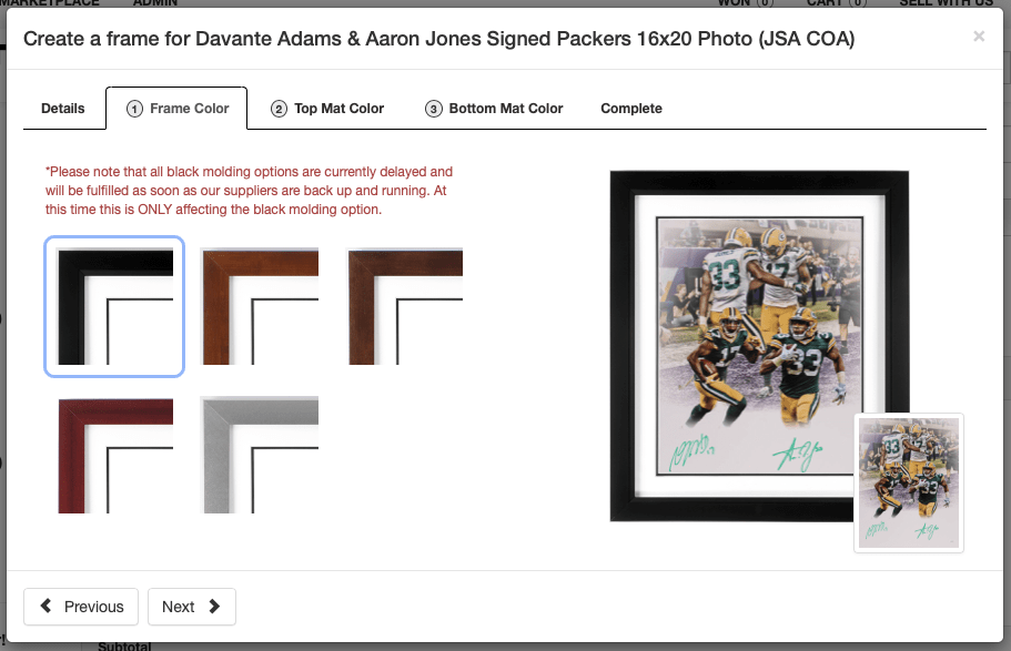 Frame Guide Pristine Auction