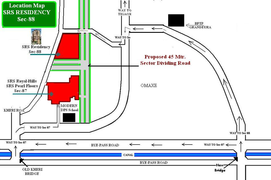 SRS Residency Location Map Prithvi Estates