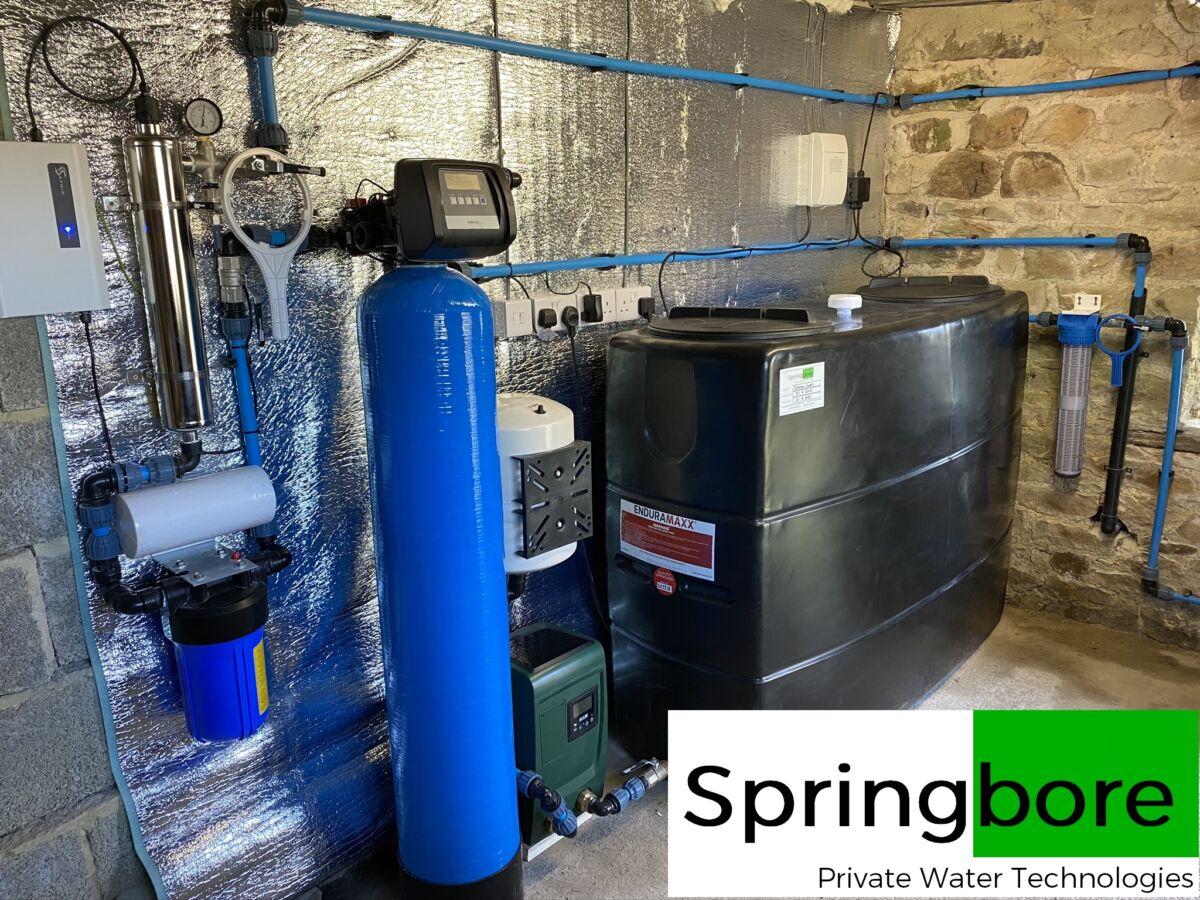 A spring water filtration system installed in Stean, North Yorkshire