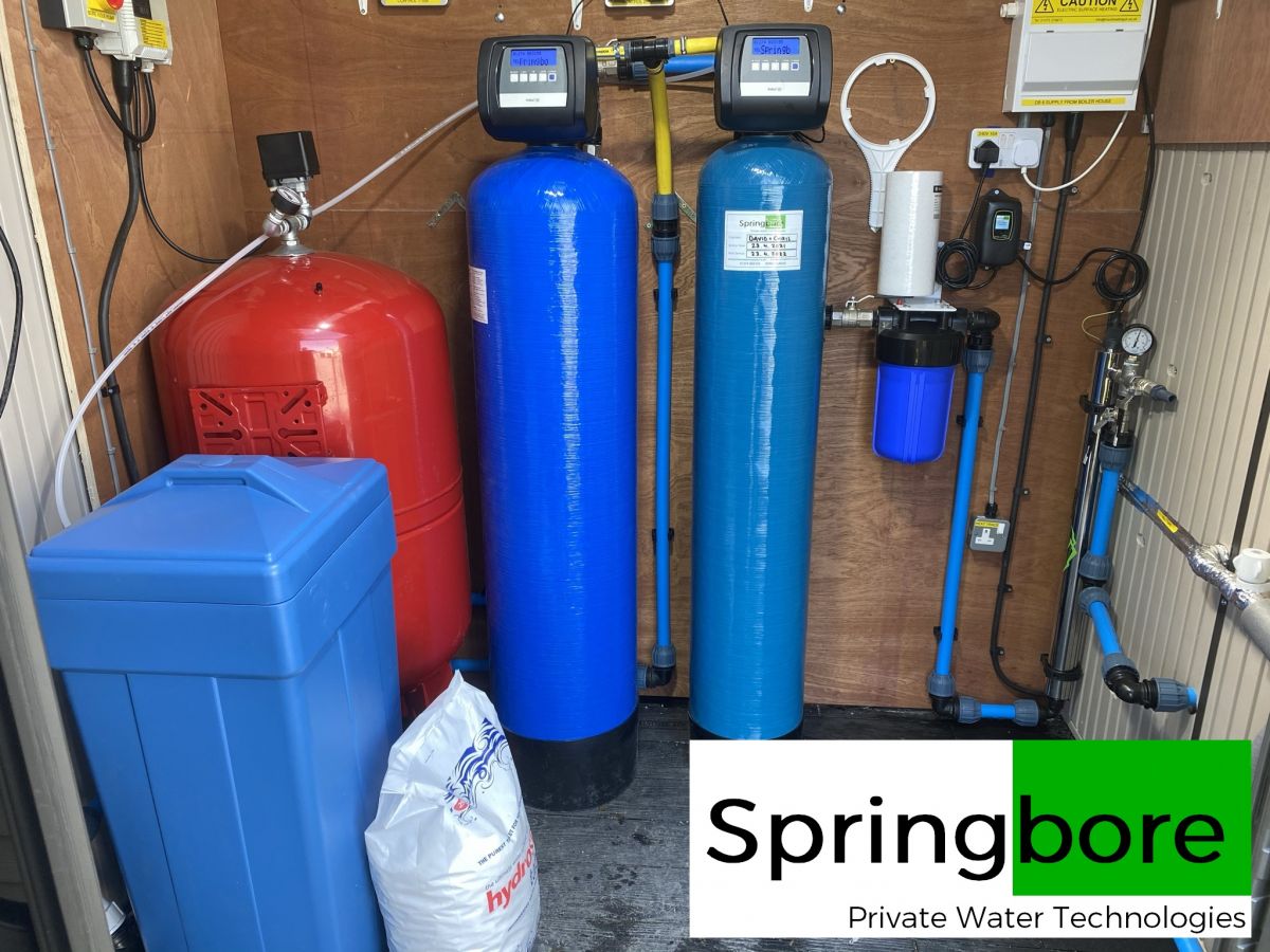 A private water filtration system for a newly drilled borehole in