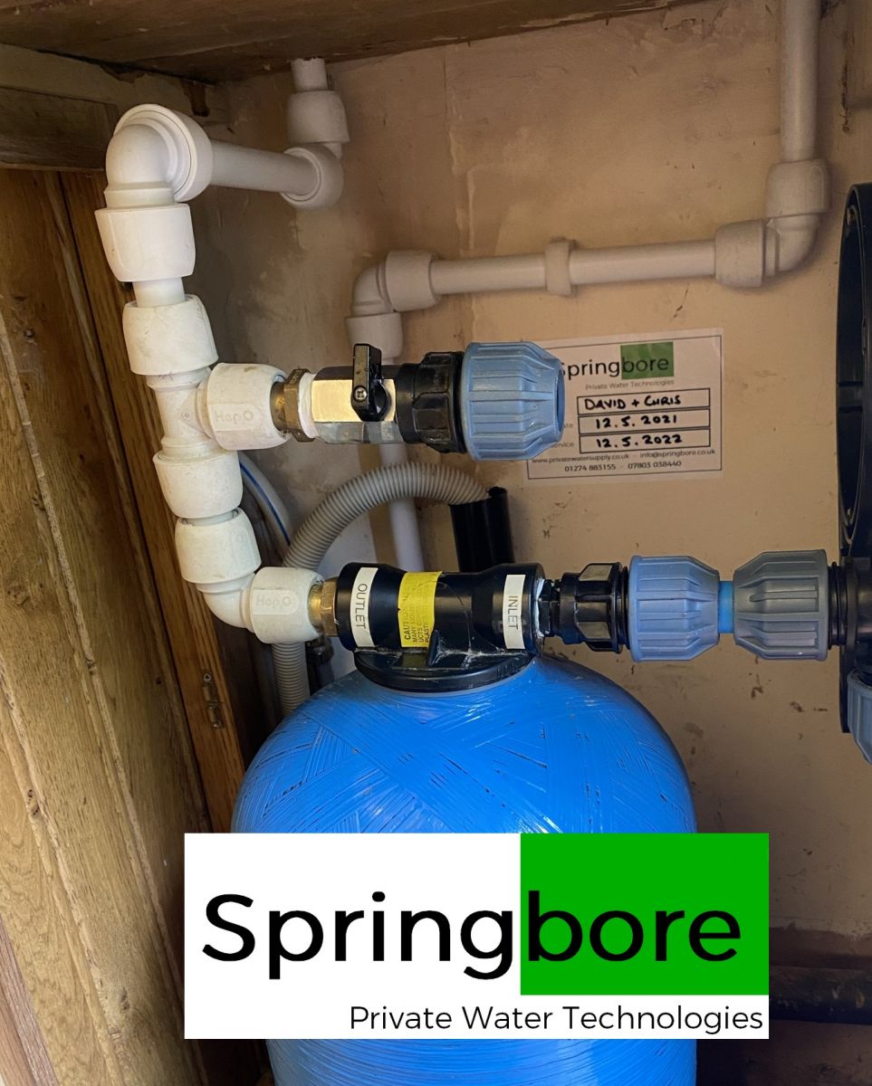 A small spring water filter system installed in Rossendale, Lancashire Private Water Supply