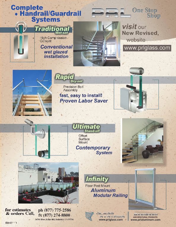 Standard Glass Railing, Components, and Hardware