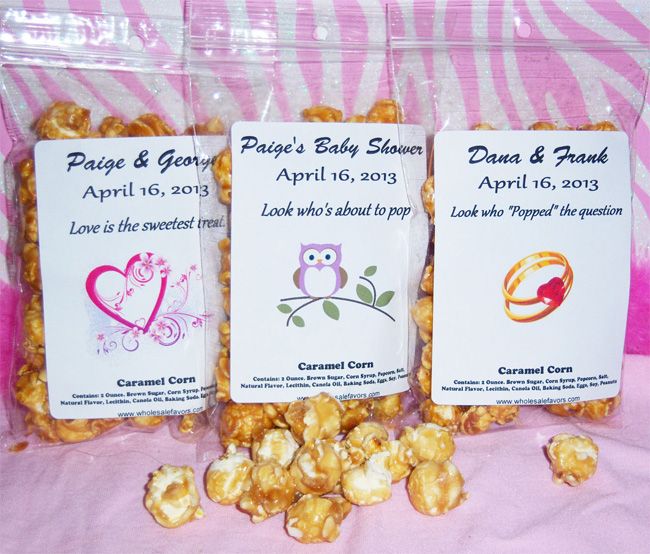 Wholesale Favors Inc announces new caramel popcorn baby shower favor