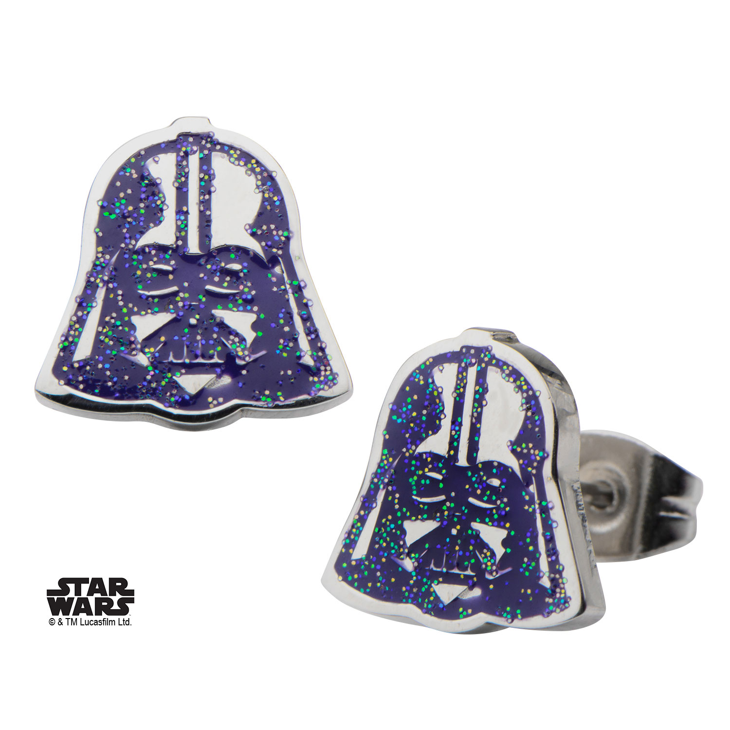 STAR WARS Boucles d'oreilles Dark Vador Violet émaillé