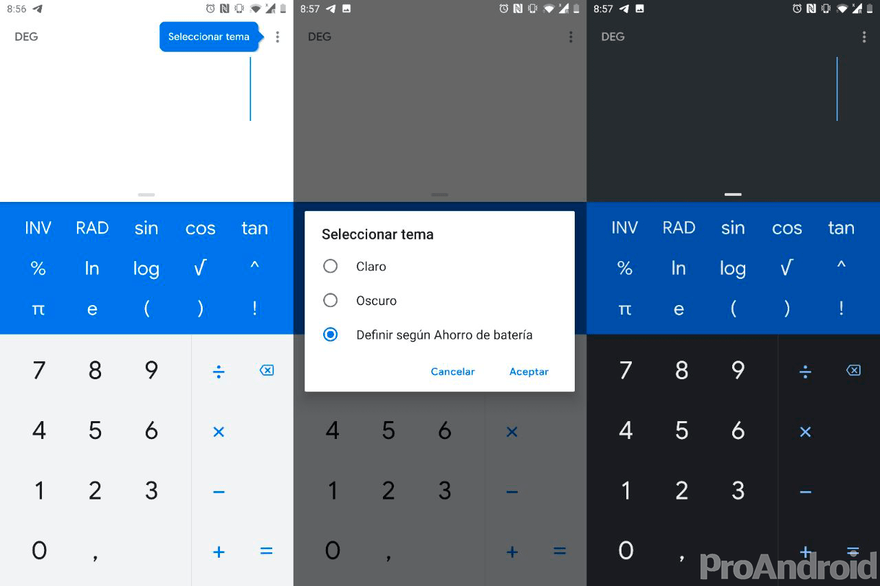 Calculadora de Google se actualiza con modo oscuro así se activa