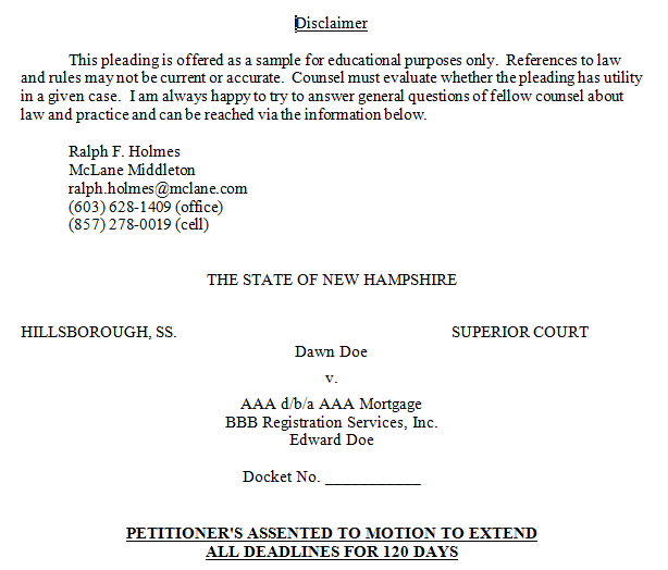 Motion Extend Deadlines McLane Middleton Probate Blog