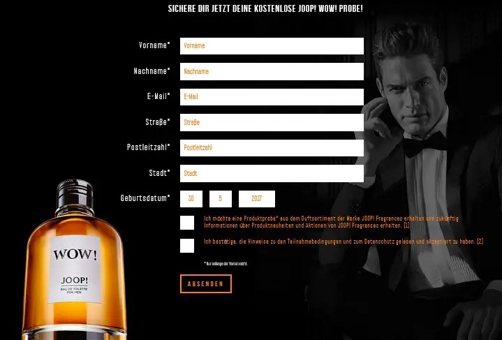 Joop! Wow! Eau de Toilette Gratisprobe ProbenKostenlos.de