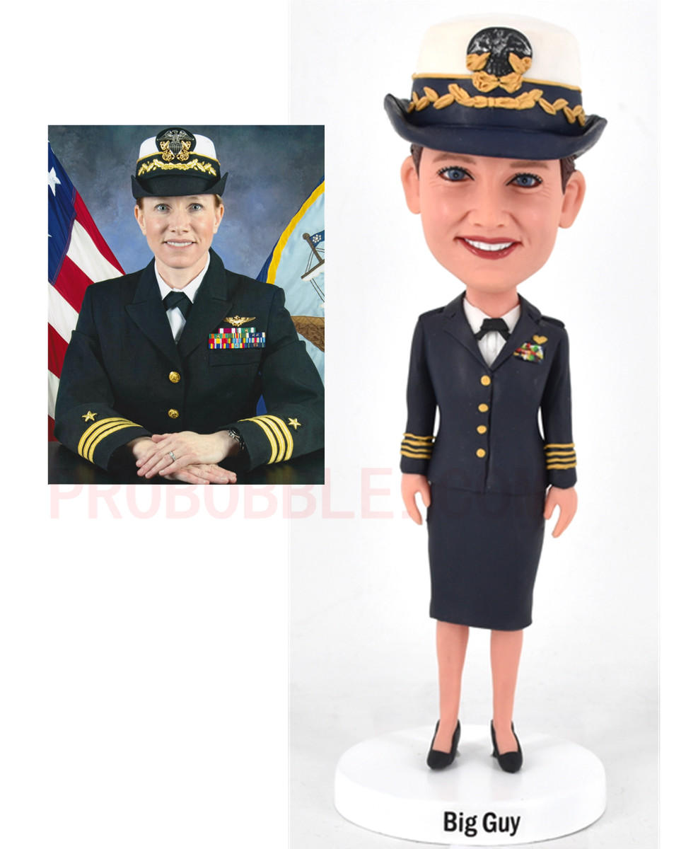Custom female officer bobblehads personalized dolls for retirements