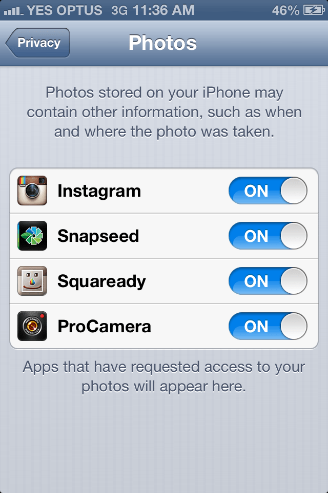 Camera Privacy Settings