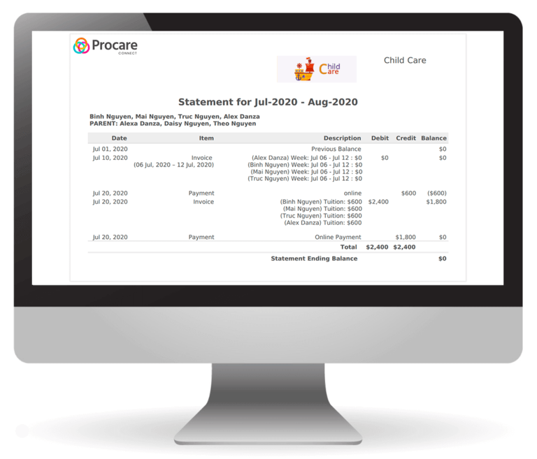 Daycare Accounting & Bookkeeping Software Procare