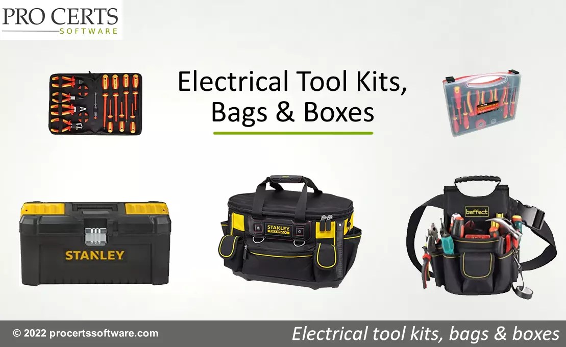 Electrician Tool Bags Tool Kits Boxes & Tool Belts