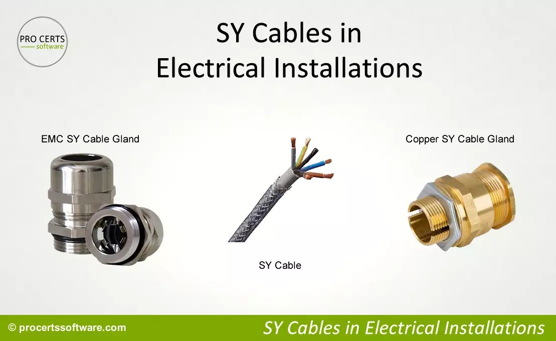 SY Cables in Electrical Installations Pro Certs Software