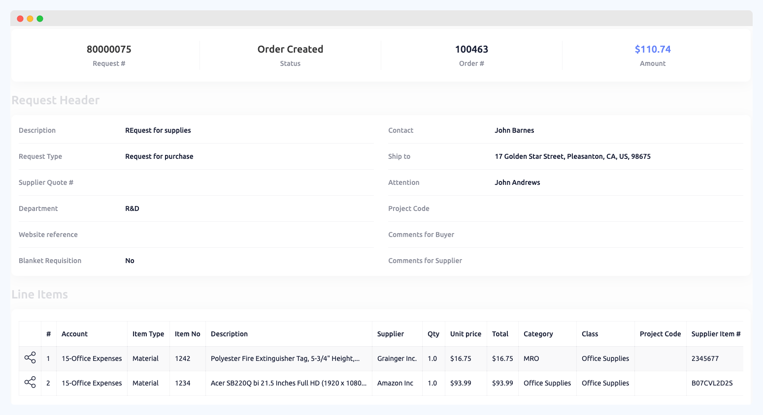 Purchase order automation purchase order system
