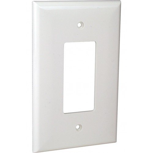 1Gang Decorator Wall Plate, Jumbo Size, White Nylon