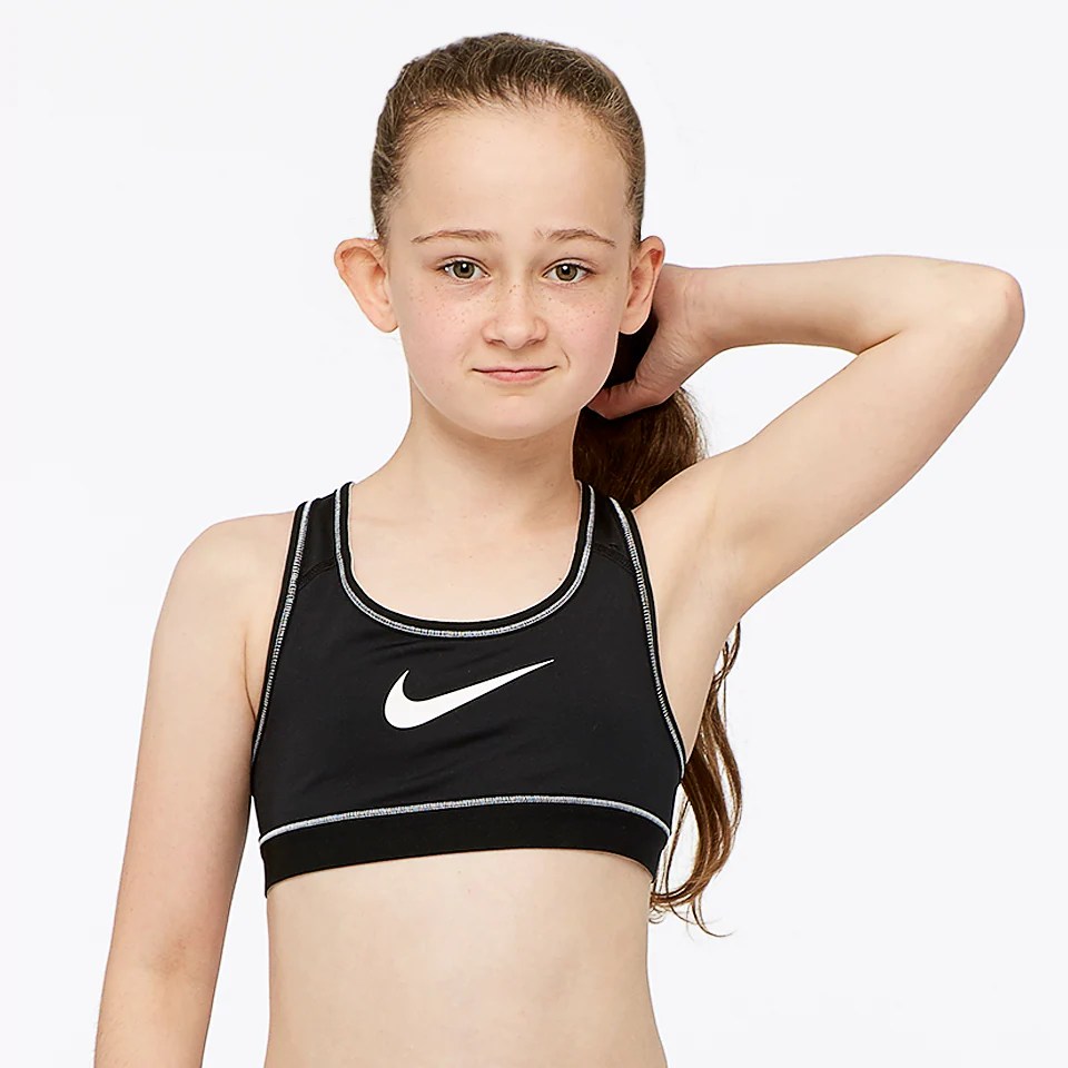 Nike Girls Pro Home And Away Sports Bra Black/White/White 859941