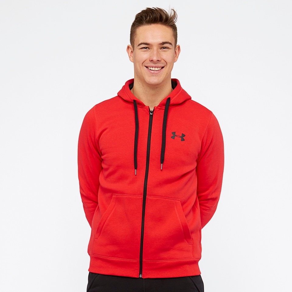 Mens Clothing Under Armour Rival Fitted Full Zip Red 1302290600