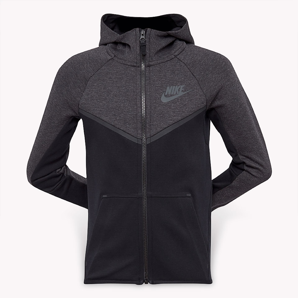 Nike Air Kids Tech Fleece Hoodie Black Heather Boys Clothing