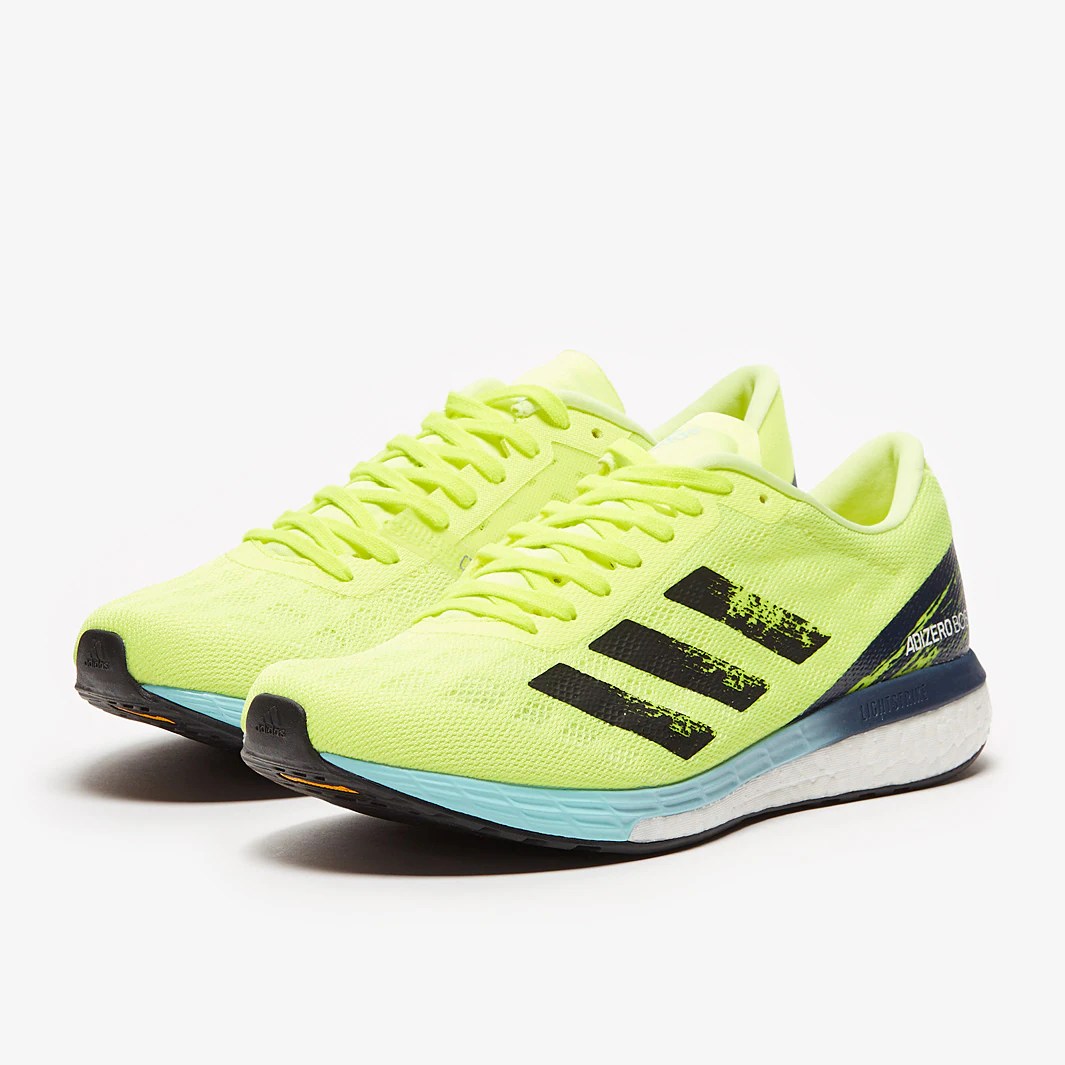 adidas adizero Boston 9 Solar Yellow/Core Black/Clear Aqua Mens