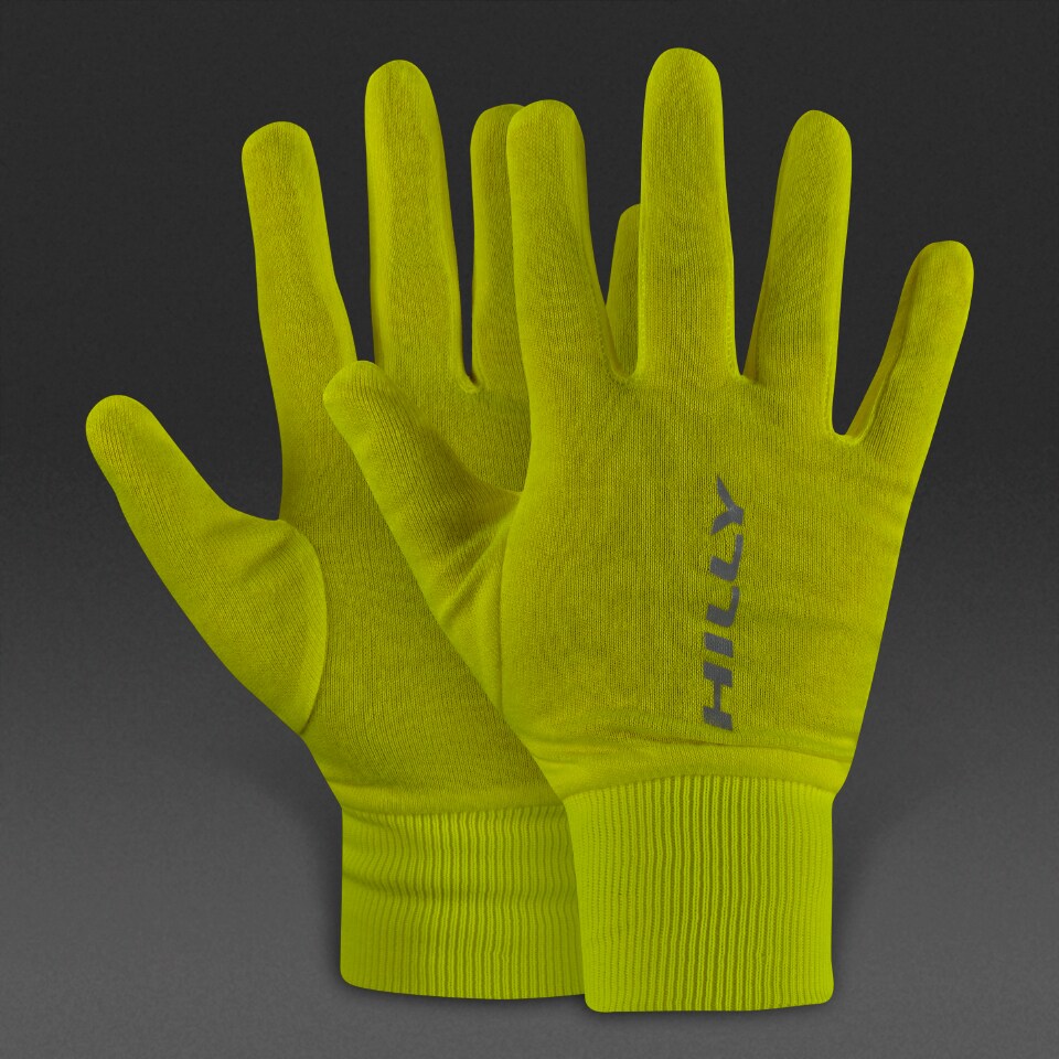 Hilly Coolmax Gloves Fluorescent Yellow Running Accessories ProDirect Running