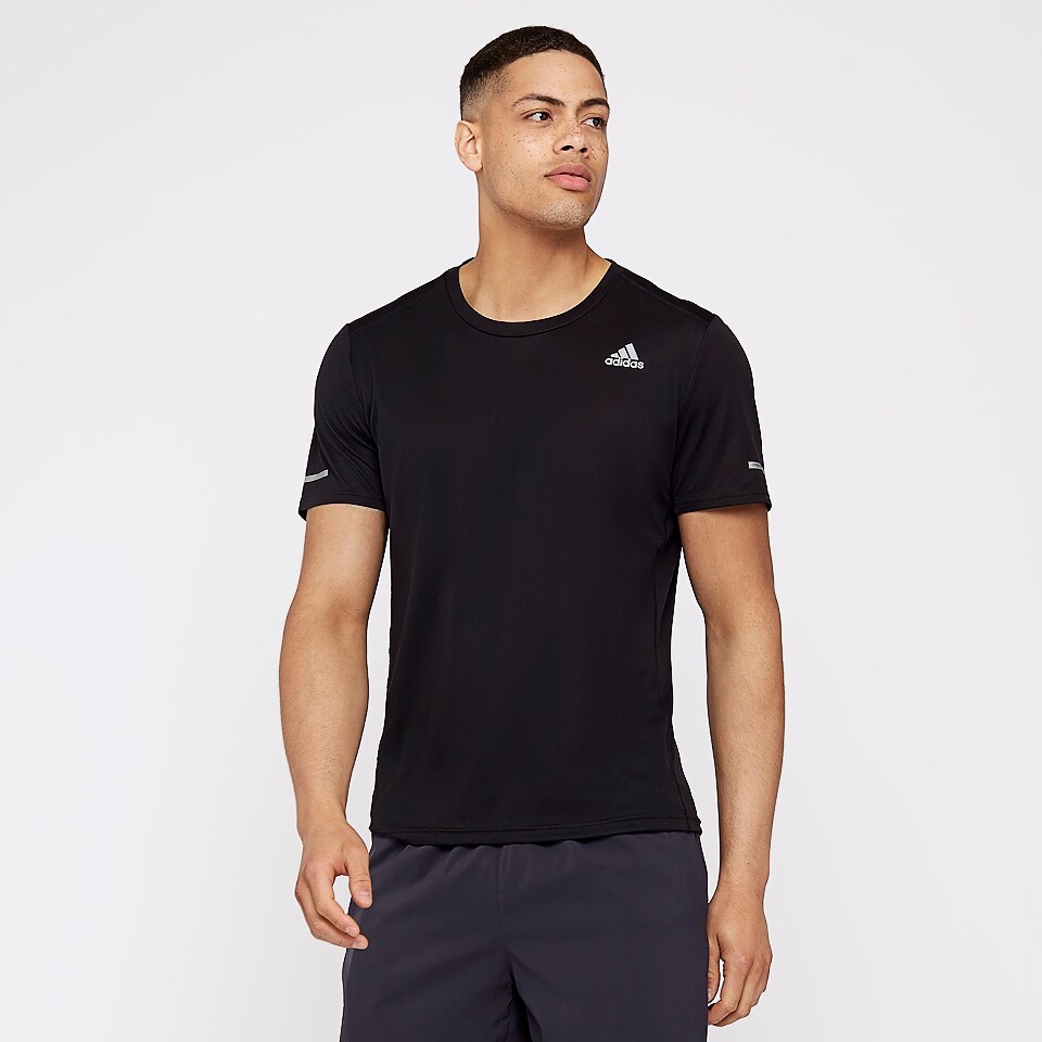 adidas Mens Run Tee Black Mens Clothing ProDirect Running
