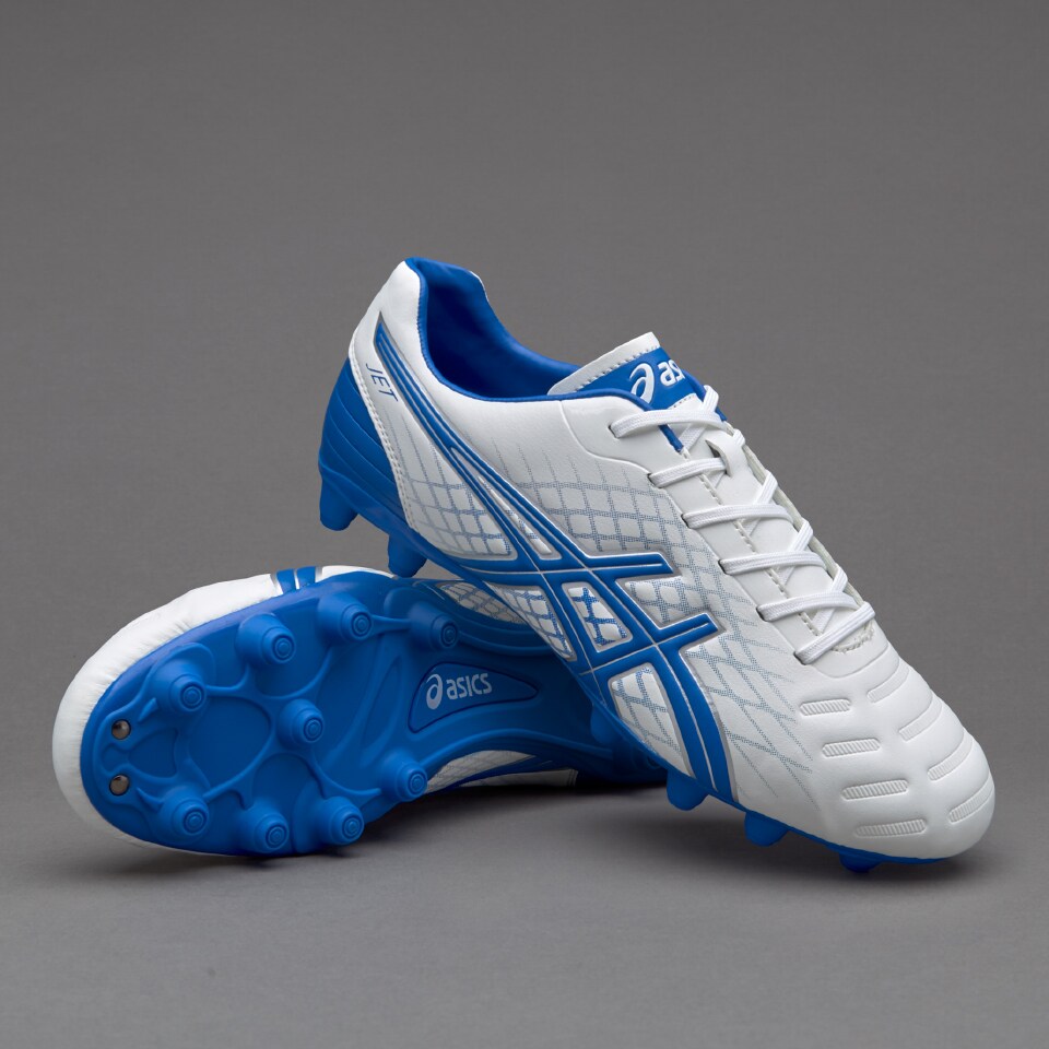 Asics Jet CS FG Mens Boots Firm Ground White/Electric Blue Pro