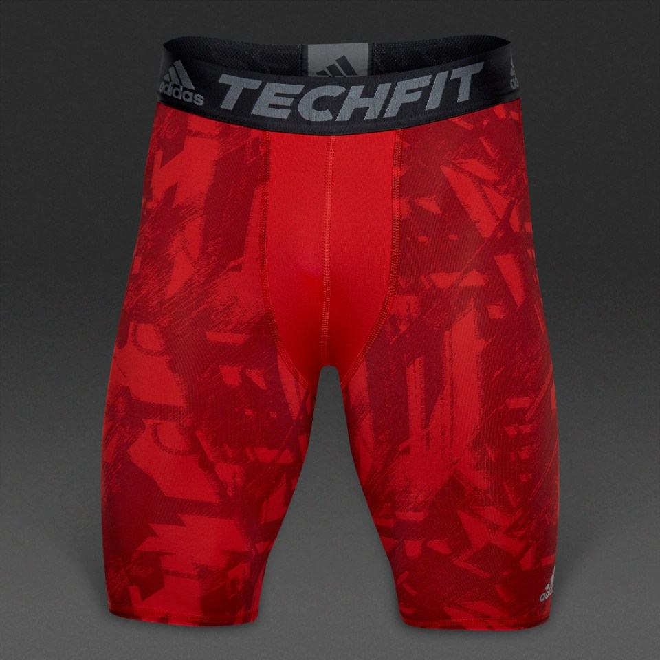 adidas TF Base Gfx Shorts Mens Base Layer Shorts Print/Scarlet