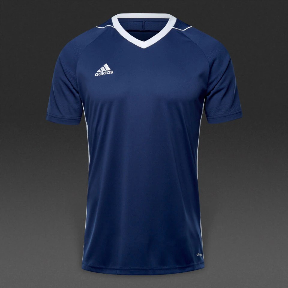 adidas Tiro 17 SS Jersey Mens Football Teamwear Dark Blue/White