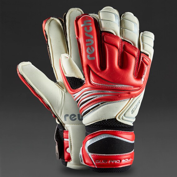 Reusch Duo Pro Bowl Gloves Mens Goalie Gloves Fire Red/White ProDirect Soccer