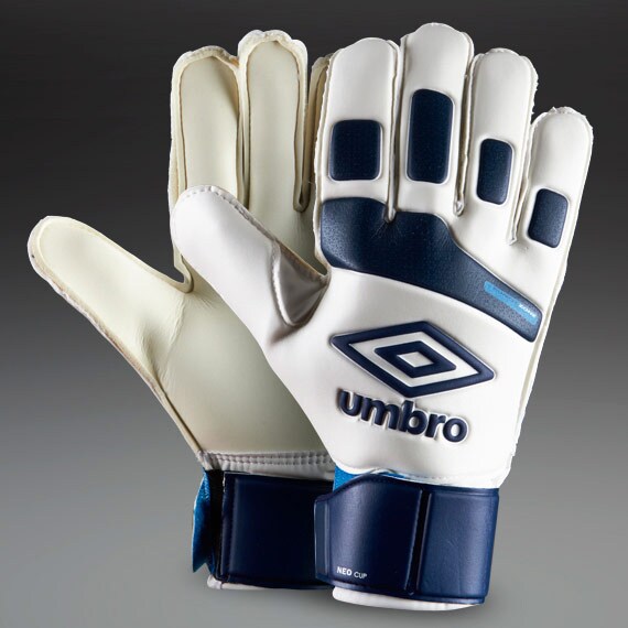 Umbro Goalkeeper Gloves Umbro Neo Cup Goalie Gloves Goalkeeping WhiteBlue Depths