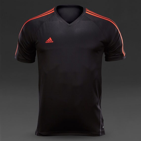 adidas ClimaLite TShirt Mens Football Clothing BlackFire Gold