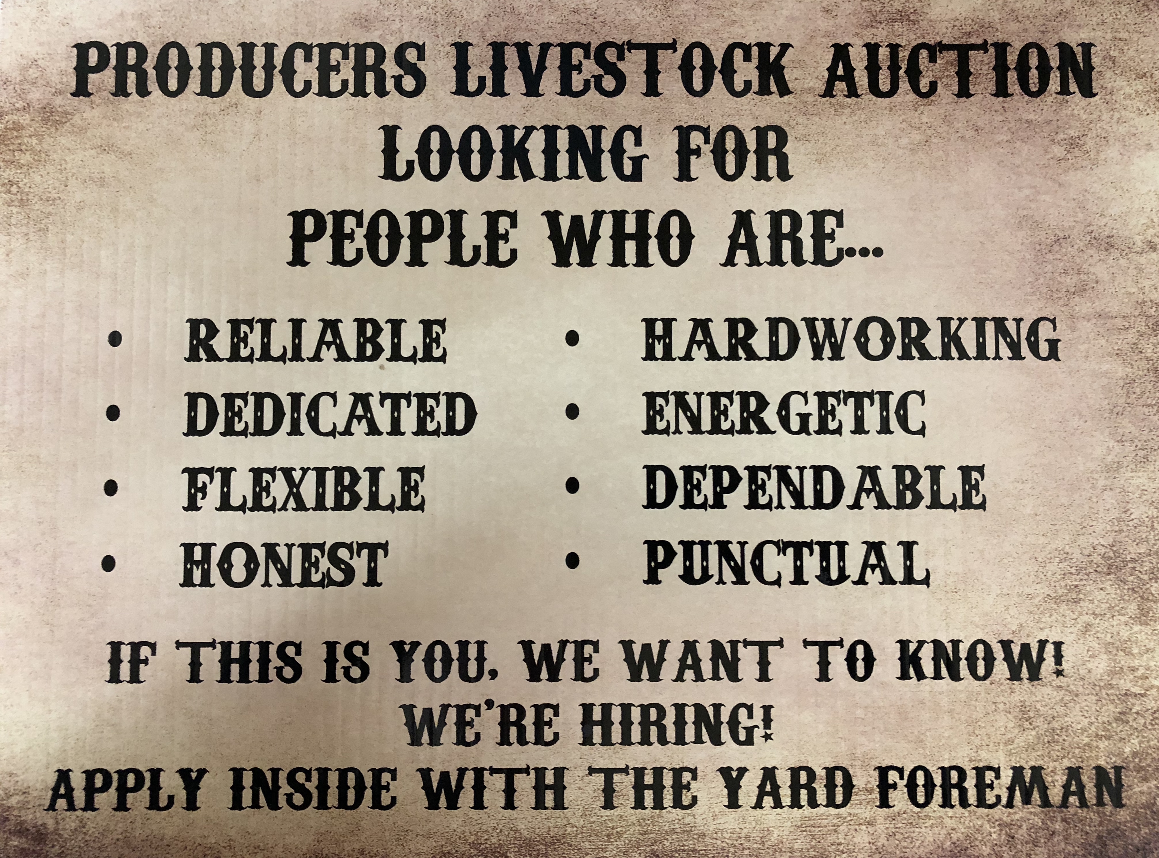to Producers Livestock Auction Producers Livestock Auction